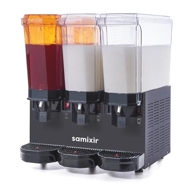 Samixir 60.SMMB Triple Klasik Fıskiyeli Karıştırıcılı ve Karıştırıcılı Soğuk İçecek Dispenseri, 20+20+20 L