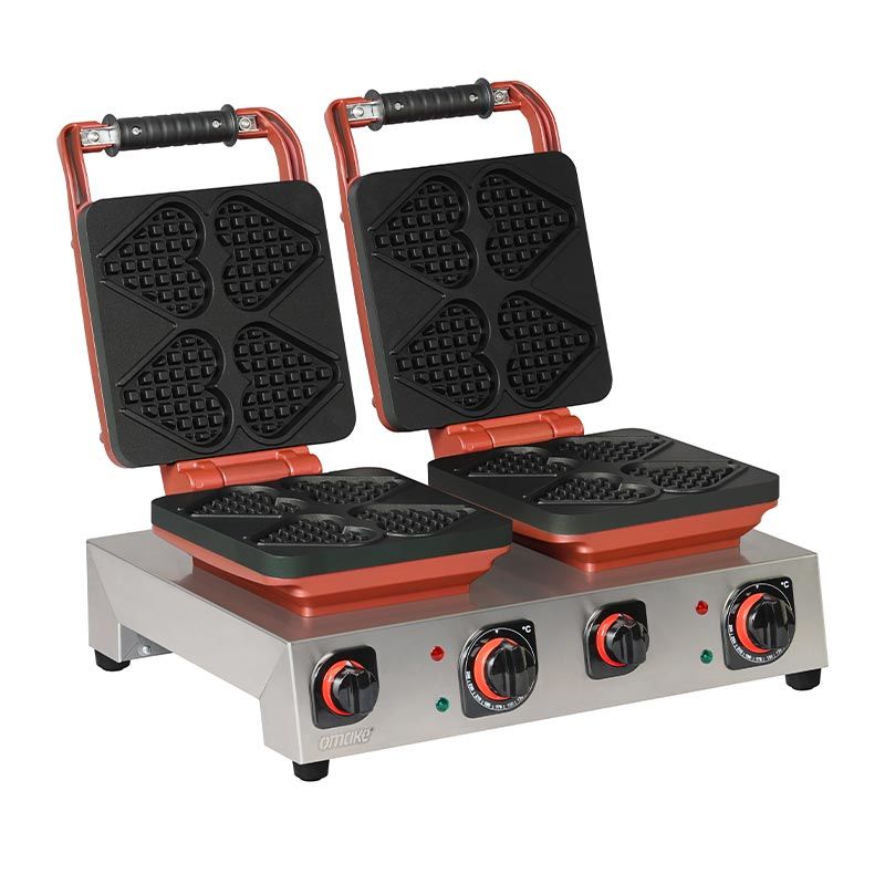Omake WFL21.E22 Z5F 0701 Zamanlayıcılı Kalp Model Çiftli Waffle Makinesi, Elektrikli