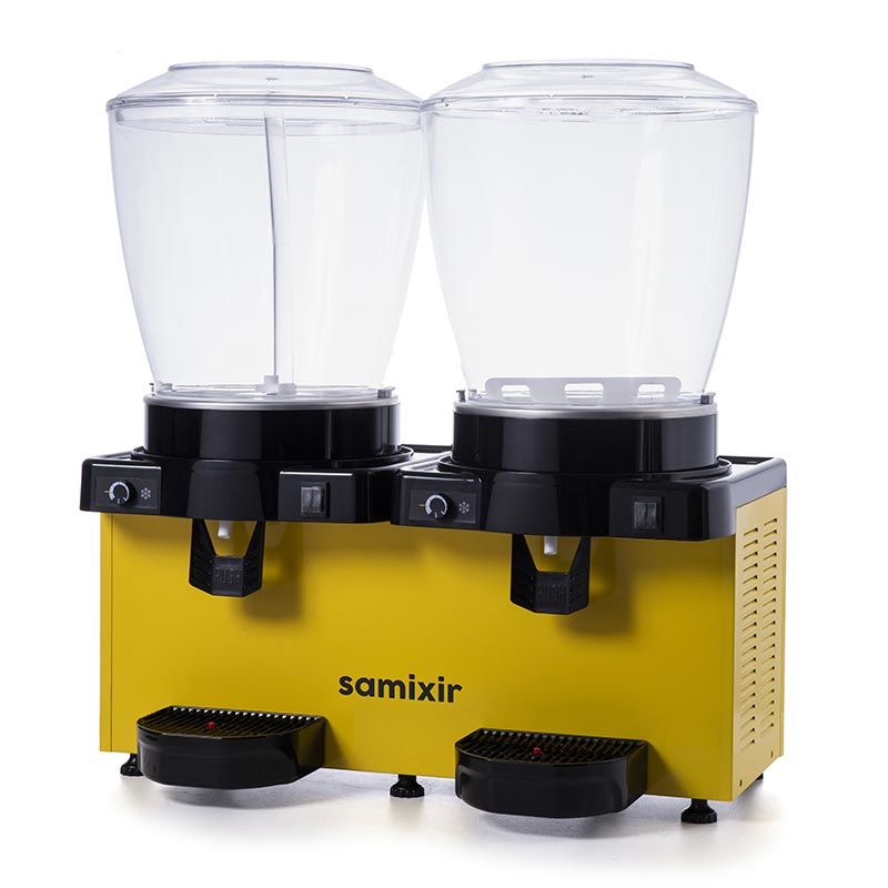 Samixir SM44 Panaromik Analog Twin Soğuk İçecek Dispenseri, 22+22 L, Fıskiyeli ve Karıştırıcılı