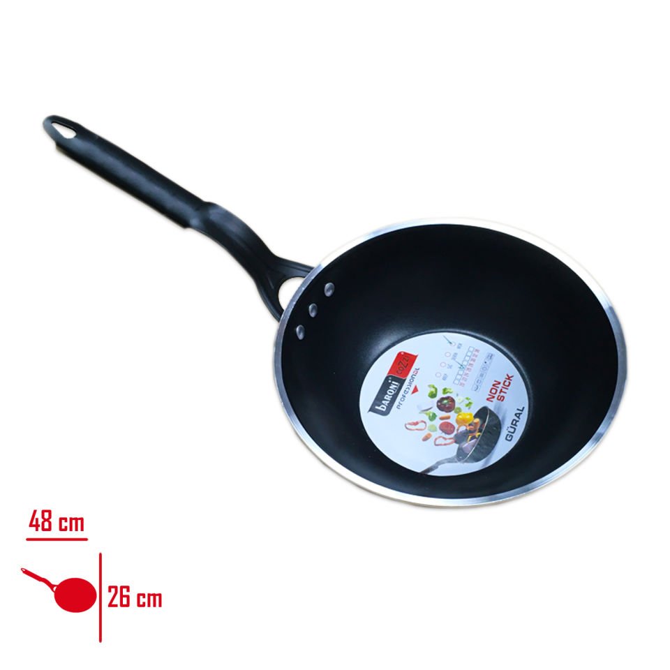 Baroni Wok Tava 26 Cm