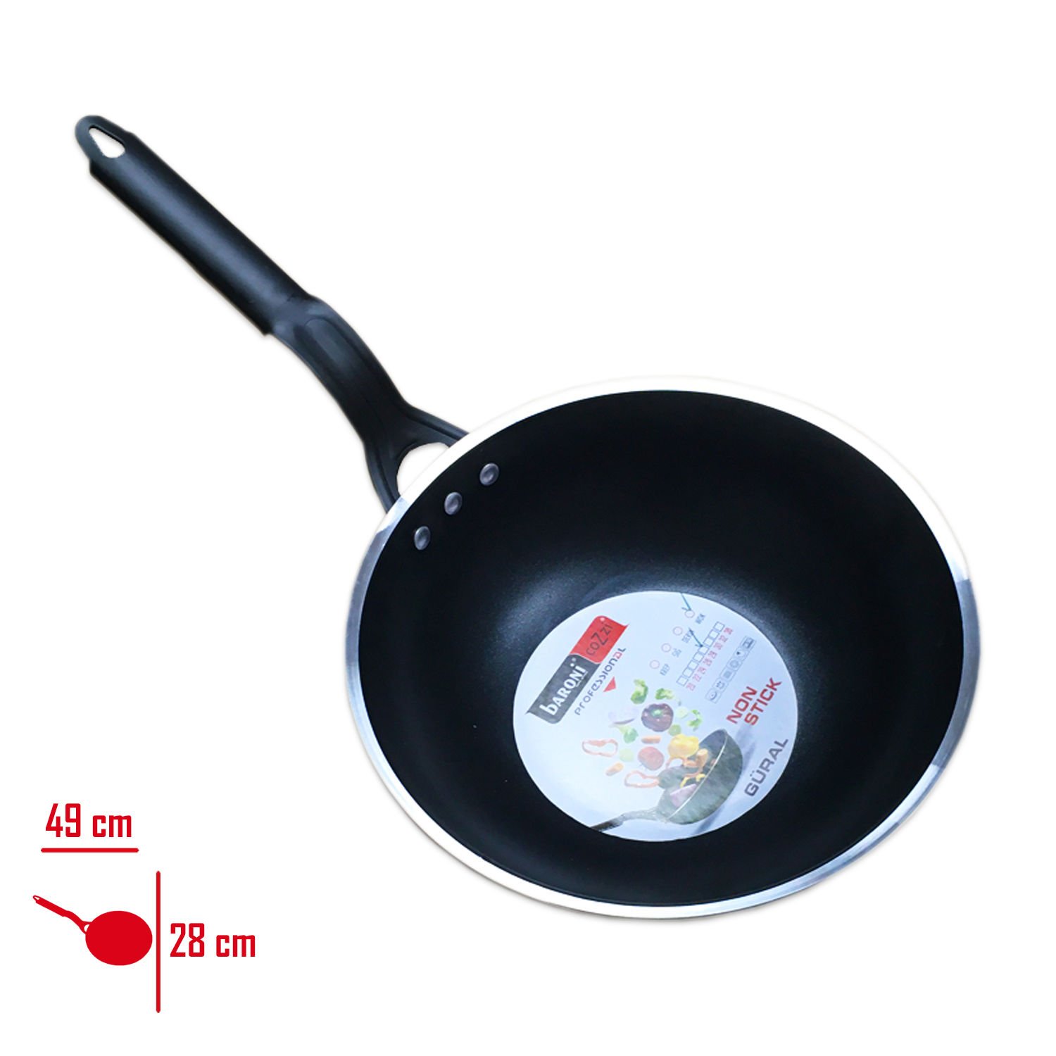 Baroni Wok Tava 28 Cm