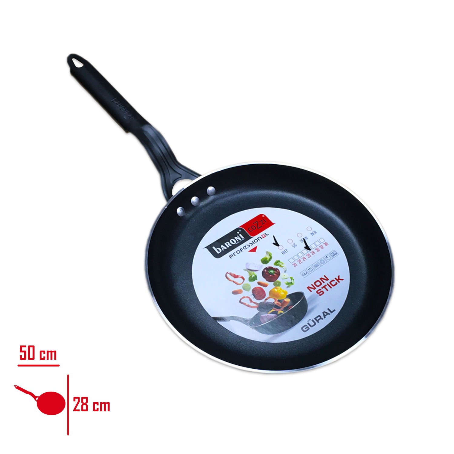 Baroni Krep Tava 28 Cm