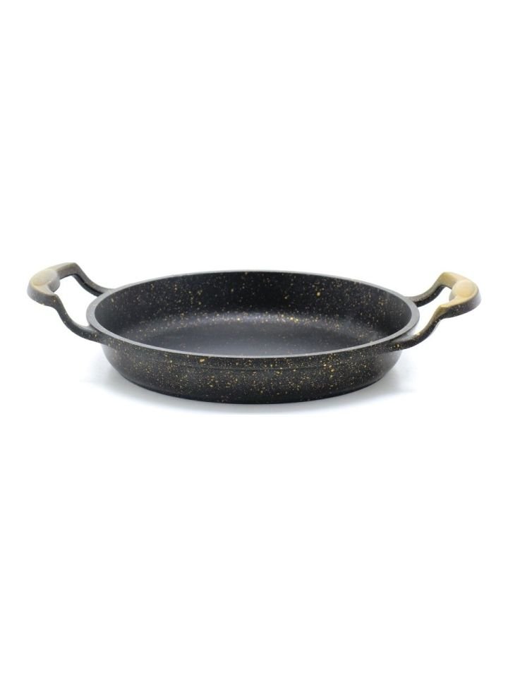 Oms 3248 - Tek Parça, Bio Granit, 16 Cm Sahan, Tava Siyah Gövde, Gold Detay